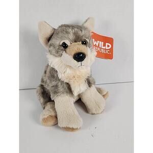 Wild Republic Wolf Puppy Dog Gray 8” Soft Plush Stuffed Animal Toy Realistic